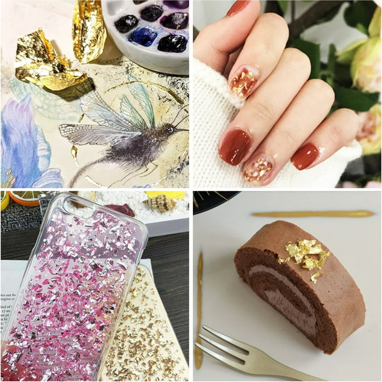  LALAFINA 6 Nail Decorations for Nail Art Resin Crafts Glitter  Flakes Nail Foil Flakes Gold Foil Resin Art Supplies Nail Flakes for Nail  Art Resin Gold Flakes Rose Gold Cosmetic Gold