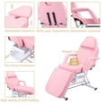 thumbnail image 2 of Silla de tatuaje de salón de masajes con dos bandejas Cama de estético con taburete hidráulico, Mesa de cama facial multipropósito de 3 secciones, 2 of 5