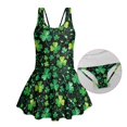thumbnail image 6 of Tutolipy Bathing Suit, Green Clover Girls One Piece Swimsuit with Skirt, Comfort Comes with Lining Girls Beach Swimsuit for Vacation Size 3-4 Years, 6 of 8