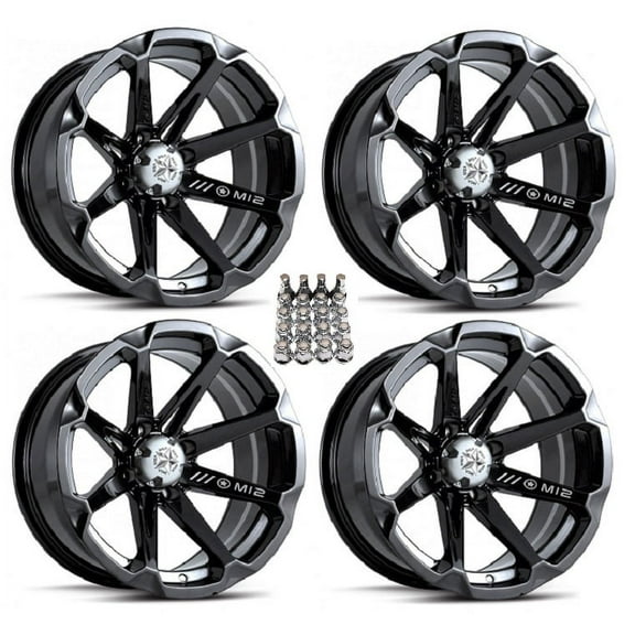 MSA M12 Diesel ATV Wheels/Rims Black 15" Sportsman RZR Ranger