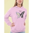 thumbnail image 2 of Free To Fly Butterfly Daisy Hoodie Women -Image by Shutterstock, Female 3X-Large, 2 of 4
