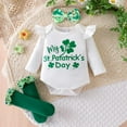 thumbnail image 6 of JIAYUE Sets For Girls St Patricks Day Outfits Crew Neck Cartoon Print Long Sleeve Snap Romper Skirt with Headband For Toddler Casual Outfits, 6 of 9