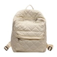 thumbnail image 1 of Mochila acolchada para mujer diseño de celosía de diamantes suave para viajes trabajo vacaciones, 1 of 9