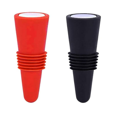 

HGEGPO Wine Stopper Wine Bottle Stopper Color Silicone + Stainless Steel Wine Stopper Beverage Bottle Stopper Wine Cork