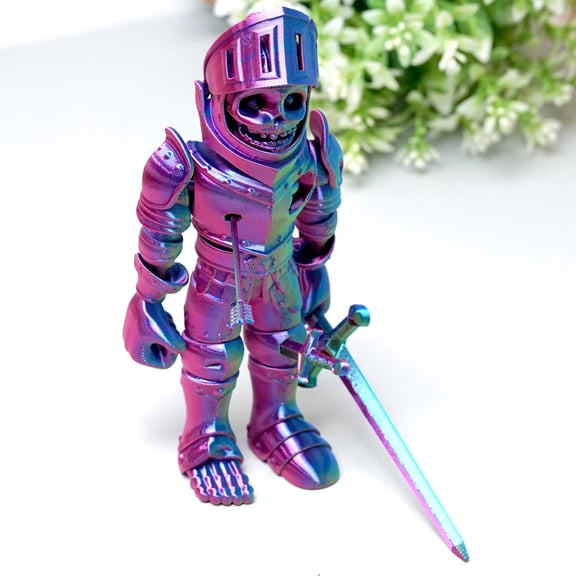 3D Printed Skeleton Warrior ,Flexible Joint Animal lacertid Figurines,Realistic Eyes, Home Office Decor,Fidget Toy for Adults Teens Boy Festival Gifts
