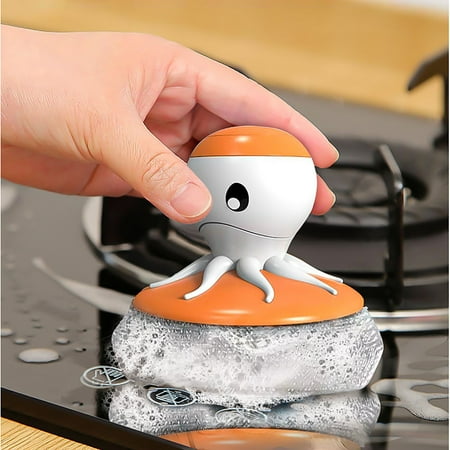 

FY24 Spring Cleaning & Home Refresh PEZHADA Kitchen household Pot Washing Dish Washing Detergent Pot Washing Non Stick Oil Automatic Press Liquid Filled Steel Wire Ball Dish Washing Brush