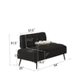 thumbnail image 6 of Jopath 54-Inch Modern 2-Seater Velvet Sofa with Backrest and 360° Rotating Side Table, Plush Cushions for Living Room Bedroom Apartment (Black), 6 of 6