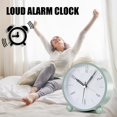 thumbnail image 3 of CHUANK Analog Alarm Clocks for Bedrooms 4 inch Silent Non Ticking Battery Operated with Night Light Small Retro Simple Design Clock for Table  Bedside Desk Travel White), 3 of 6