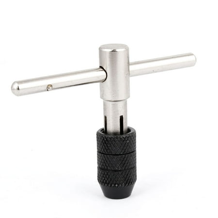 Unique Bargains 1/8-1/4 T-Handle Tap Wrench Machinist Tool Black Silver Tone