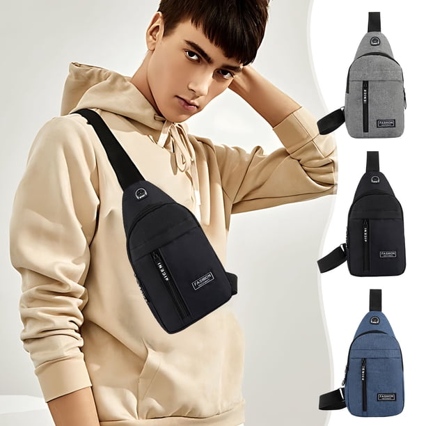 Bolsa de pecho cruzada estilo japonés para hombres y mujeres - Bolsa deportiva resistente al agua con múltiples bolsillos para teléfono, cartera y llaves