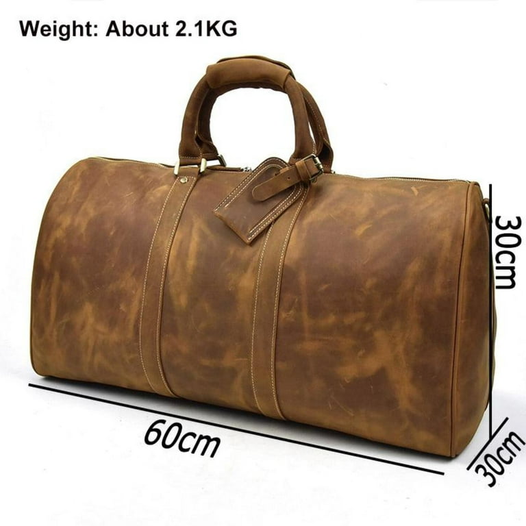 VacationGrabs Crazy Horse Leather Travel Luggage Bag 20 24 inch Leather. Size 23.6 Brown