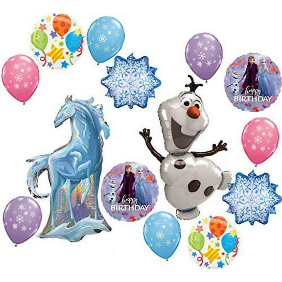 Frozen Party Supplies Nokk the Water Spirit Horse Birthday Balloon Bouquet Olaf Elsa Anna Let It Snow Decorations