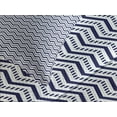 thumbnail image 4 of Ambesonne Navy Blue Quilted Bedspread Set 3 Pcs, Chevron Dashed Lines, Queen Size, Navy Blue White, 4 of 5