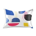 thumbnail image 7 of Yayeee Pillowcase Standard Size Set of 2 Satin Wrinkle Resistant Pillow Case, Blue Retro Shapes, 7 of 7