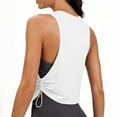 thumbnail image 7 of Women's Crop Tank Tops Lightweight Workout Sleeveless Shirts Loose Fit Gym Yoga Top with Side Ruched Elastic Buckle, 7 of 7