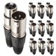 thumbnail image 1 of 10 pares XLR 3 pines hembra MIC Jack Plug Audio Micrófono Cable Conector Negro, 1 of 8