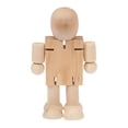 thumbnail image 3 of Abbracc 5xUnfinished Wooden Robot Figure Incomplete Puppet Ornaments Smooth Surface, 3 of 7