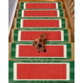 thumbnail image 2 of Stair Treads for Wooden Steps,Watermelon Peel and Stick Stair Treads with Adhesive,Red Summer Fruits Watercolor Green Striped Non Slip Indoor Stairs Runner Rugs Mats for Elders Dogs 8"x30" 4PCS, 2 of 7