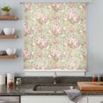 thumbnail image 5 of Pink Flowers Sheer Curtains 45 Inches Long, Green Country Botanical Floral Leaves Light Filering Curtains, Breathable Simi Curtain Privacy Drapes for Kitchen Bathroom Small Window Treatment, 5 of 9