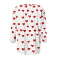 thumbnail image 5 of Meichang Valentine's Day Tops for Women Heart Graphic Shirts 3/4 Sleeve Crew Neck Romantic Holiday Tees, 5 of 6