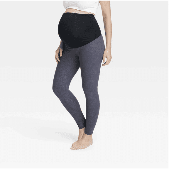 Isabel Maternity Leggings by Ingrid & Isabel – Dark Gray, Size Small, Crossover Panel Support