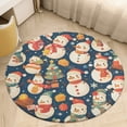 thumbnail image 6 of Christmas Cartoon Snowman Round Carpet Circle Rug Outdoor Patio Area Rug Washable Large Area Rugs Hallway Room Decor Fitness Mats, 6 of 8