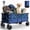 Blue-1, variant on Gianna Folding Double Decker Wagon with Brakes, 54" Extra Long Extended Cart, Equipped with 7" All-Terrain Big Wheels for Camping, Sports，Blue