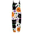 thumbnail image 4 of Gunia Toddler Girls Halloween Outfit Flannel Pumpkin Ghost Kids Suspender Romper Loose Harem Style Jumpsuit Festive Party Outfits White 1-2 Years, 4 of 5