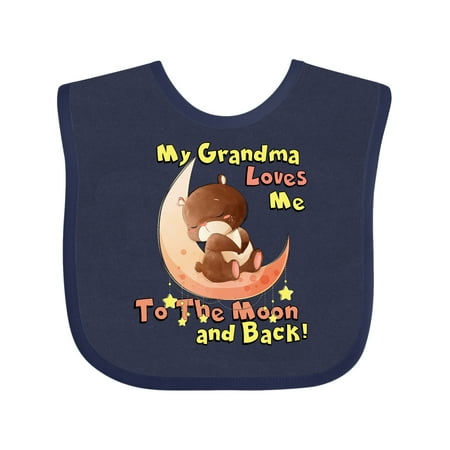 

Inktastic My Grandma Loves Me to the Moon and Back Gift Baby Boy or Baby Girl Bib