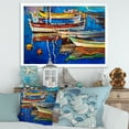 thumbnail image 3 of Designart 'Boats Near Coastal Town Resting On The Water II' Nautical & Coastal Framed Art Print, 3 of 4