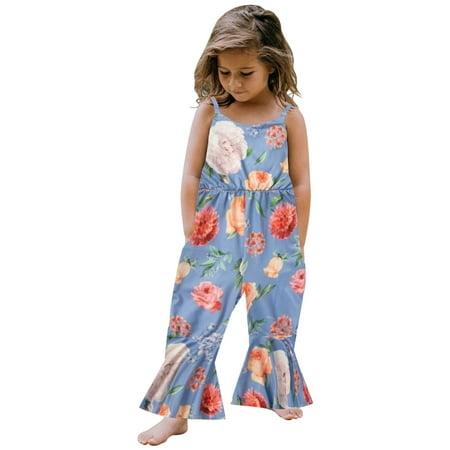 

Children Girls Bodysuit Leisure Floral Printed Sleeveless Toddler Baby Playsuits Bodysuits Gifts To Child