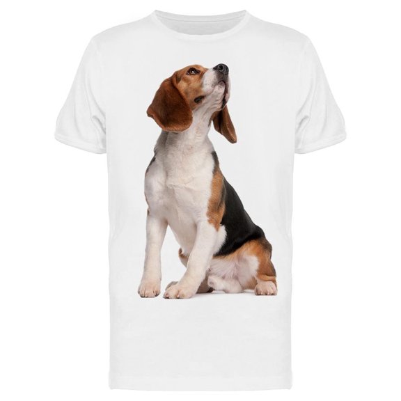 A Beagle Dog Looking Up T-Shirt Men -Image by Shutterstock, Male 3X-Large