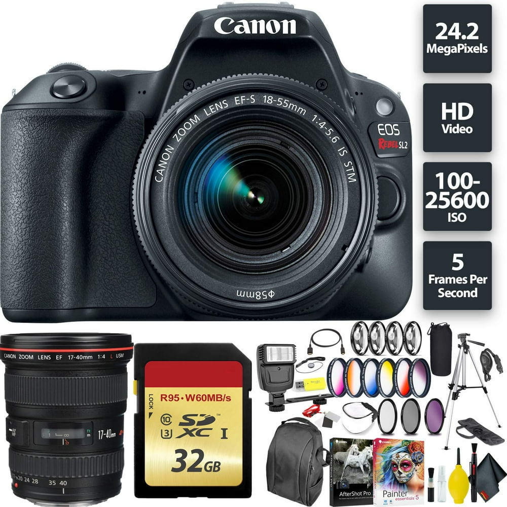canon eos rebel 200d sl2 dslr camera with 18 55mm lens