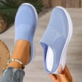 thumbnail image 4 of Havenx Women Knit Mesh Slip on Mules Lightweight Non Slip Out Backless Sneakers Casual Workout Fashion Comfortable Hands Free Shoes,Light Blue 41(US-9), 4 of 6
