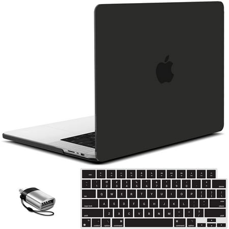 IBENZER Compatible with MacBook Pro 16 Inch Case 2024 2023 M3 A2991 M2 A2780 M1 A2485 Pro Max (2024-2021), Hard Shell Case & Keyboard Cover & Type-C for Mac Pro 16, Black, T16XBK+1TC