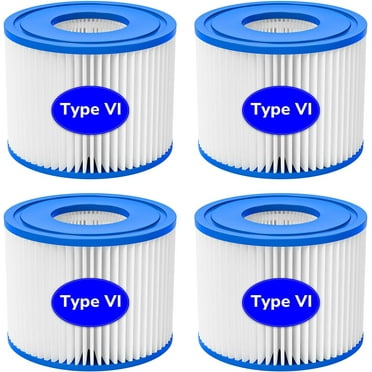 Type VI Hot Tub Spa Replacement Filters Cartridge for Coleman Saluspa, Lay-Z-Spa, Bestway Inflatable Hot Tub (4 Pack)