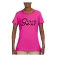 thumbnail image 2 of Wild Bobby Grace Wins Script Inspirational/Christian Women Graphic Tee, Fuschia, Small, 2 of 5