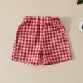 thumbnail image 7 of Boys Girls Baseball Outfits Toddler Baby Cute Clothes Set Short Sleeve Embroidered T Shirts Plaid Shorts Cotton Summer Red, 2T, 7 of 7