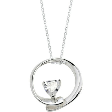 - Sterling Silver CZ Heart Circle A Grandmothers Love Necklace