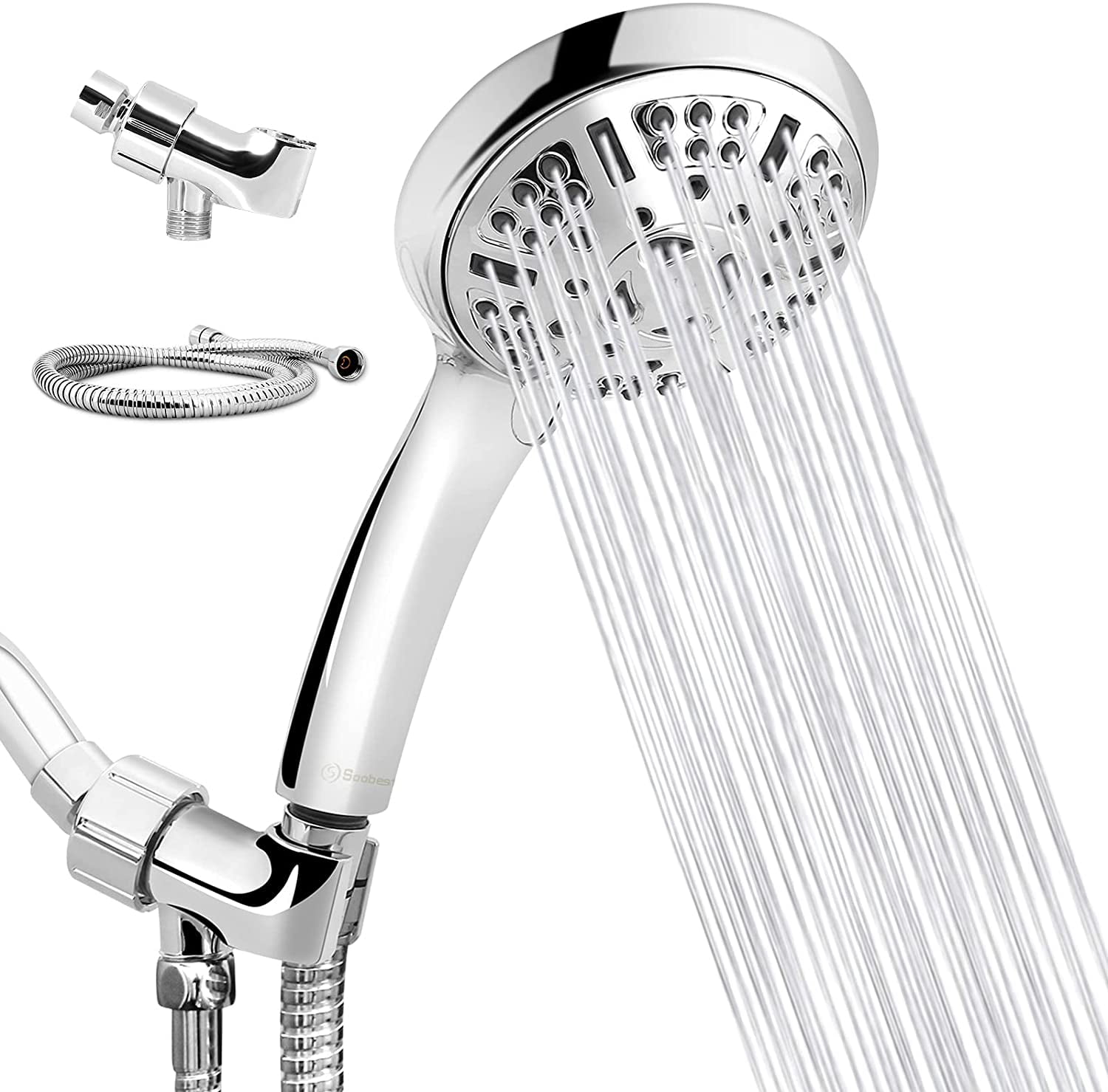 YOO.MEE LED Thermometer Handheld Shower Heads Water Powered Light to Display ... 