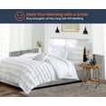 thumbnail image 2 of SGI Super King Plus Multi Ruffle Comforter Set Microfiber White 3 Piece, 2 of 5