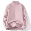 thumbnail image 3 of successthop Turtleneck Sweater for Men Long Sleeve Sweater Chunky Fall Winter Pullover Tops Stylish Solid Clothes Pink S, 3 of 4