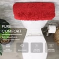 thumbnail image 6 of Home Weavers Waterford Collection Bathroom Rug 100% Cotton Fabric, Soft Absorbent, Elastic Edges, Machine Wash Dry, Toilet Tank Lid Cover for Bathroom, 10"x22" Tank Cover, Red, 6 of 10