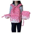 thumbnail image 5 of 3PCS Ice Cream Print Backpack Set Cute Dripping Pattern Multi Compartment Bookbag With Matching Crossbody Bag Pouch Lightweight Daypack For Daily Campus Travel, 5 of 6