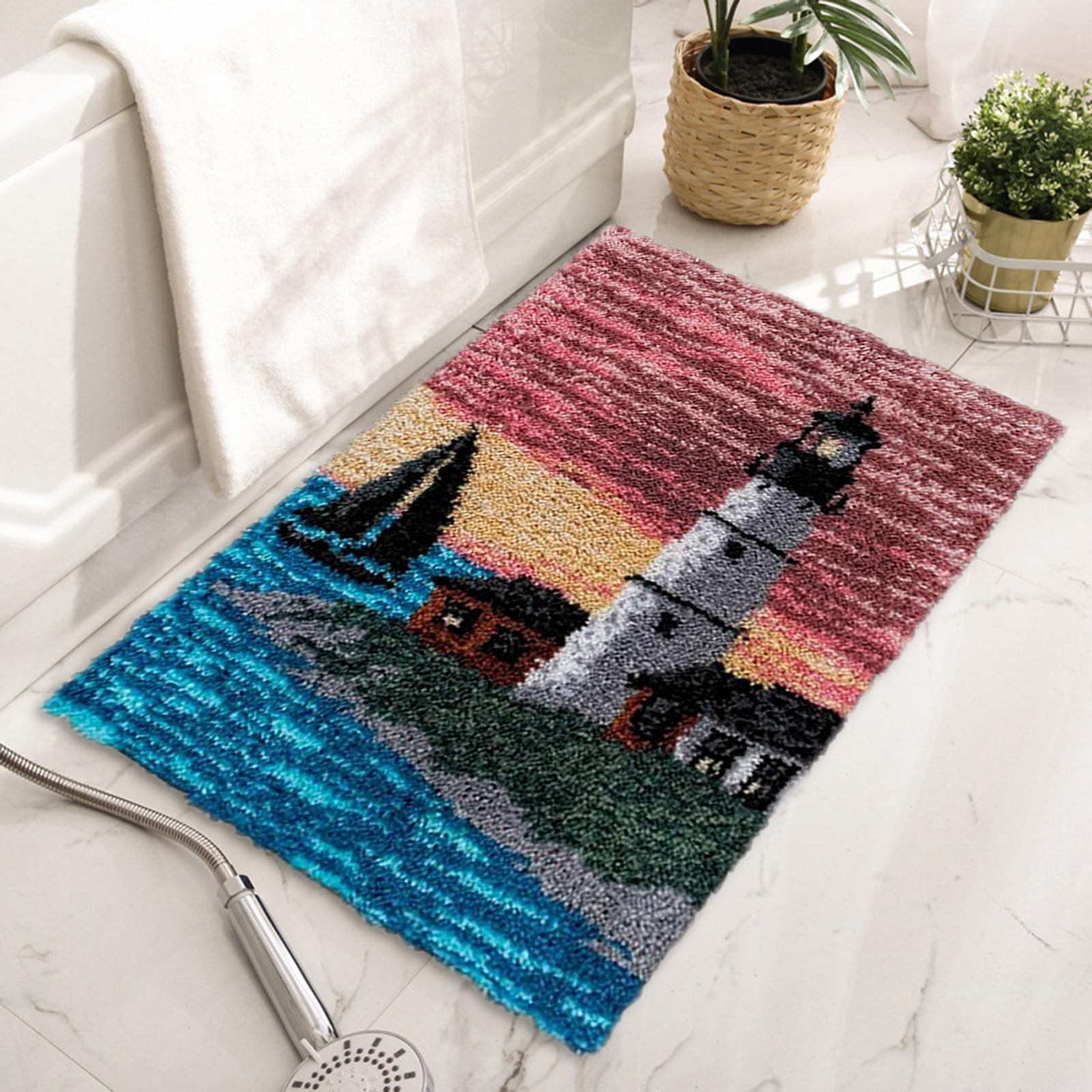 FVDPWYE DIY Crochet Yarn s, Needlework Unfinished Crocheting Rug Yarn Cushion Embroidery Lighthouse