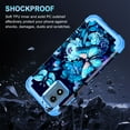 thumbnail image 3 of Casetego for Motorola G 5G 2024 Case,Glow in The Dark Three Layer Heavy Duty Shockproof Full Body Protection Hard Plastic Bumper+Soft Silicone Protective Case,Blue Butterfly, 3 of 7