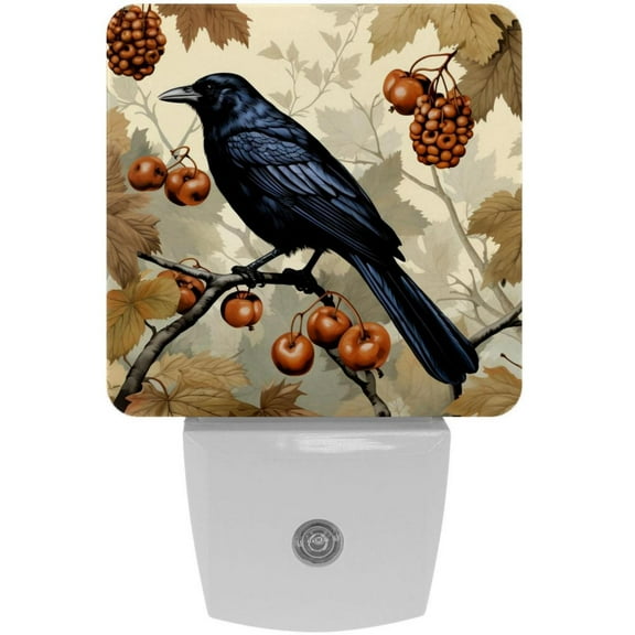 Crow LED Square Night Lights - Modern and Energy Efficient Room Lighting for a Peaceful Ambience - Dimmable with Remote Control - for Bedroom or Nursery Décor