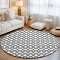 thumbnail image 2 of Round Rugs 4Ft, Black White Morocco Round Area Rug Washable Indoor Throw Carpet, Modern Abstract Classic Geometric Soft Non Slip Circle Rug for Kitchen Nursery Room Home Decor Aesthetic, 2 of 8