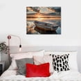 thumbnail image 5 of JEUXUS  Lake Large Wall Art Lake View Canvas Painting Prints Boat Sunset Pictures Wall Decor Nature Landscape Modern Artwork Home Decoration for Living Room Bedroom Dining Room, 5 of 6