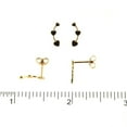 thumbnail image 2 of 18K Solid Yellow Gold Mini Hearts Crawler Post Earrings, 2 of 3